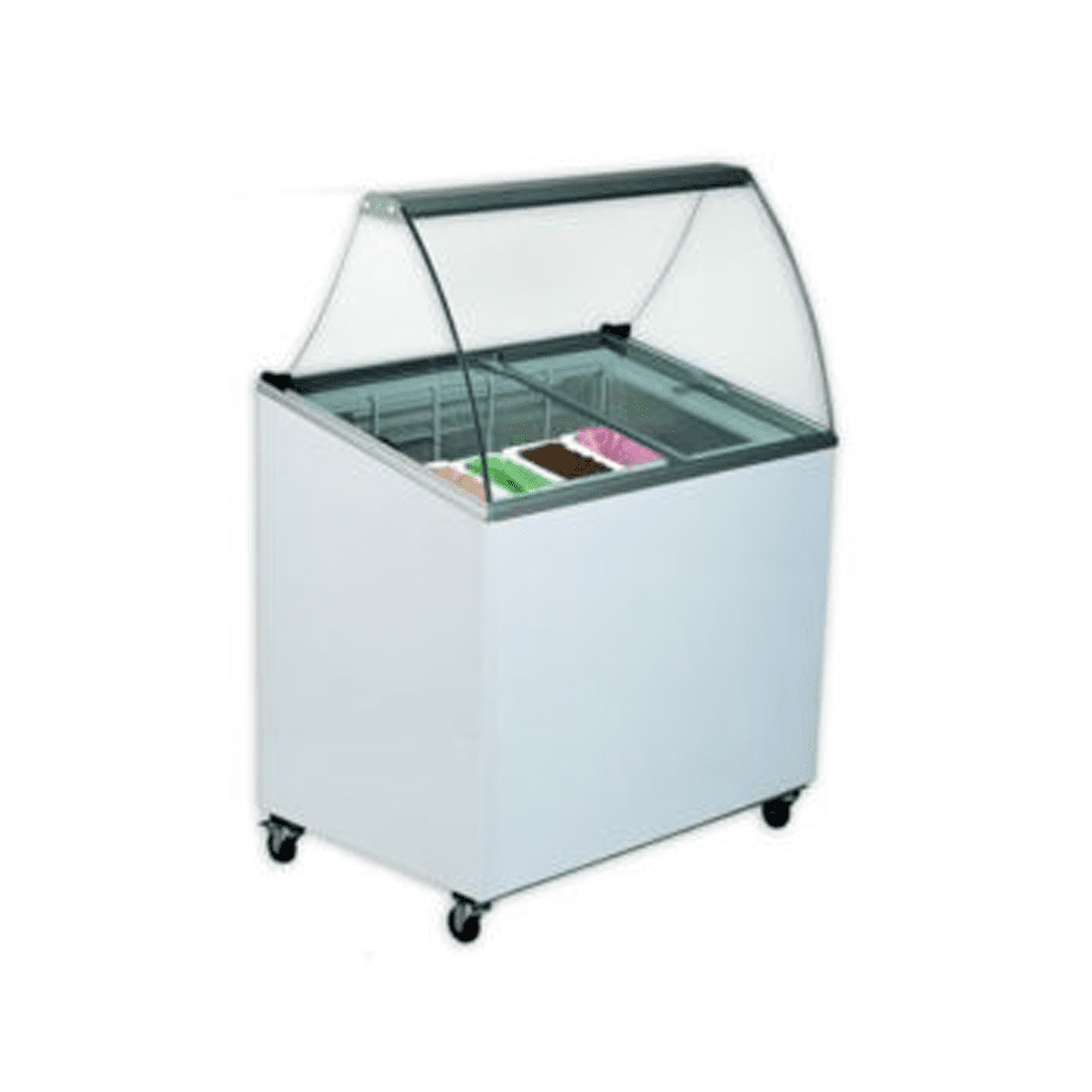 Vitrine A Crème Glacée 05 Bacs Avec vitre bombée