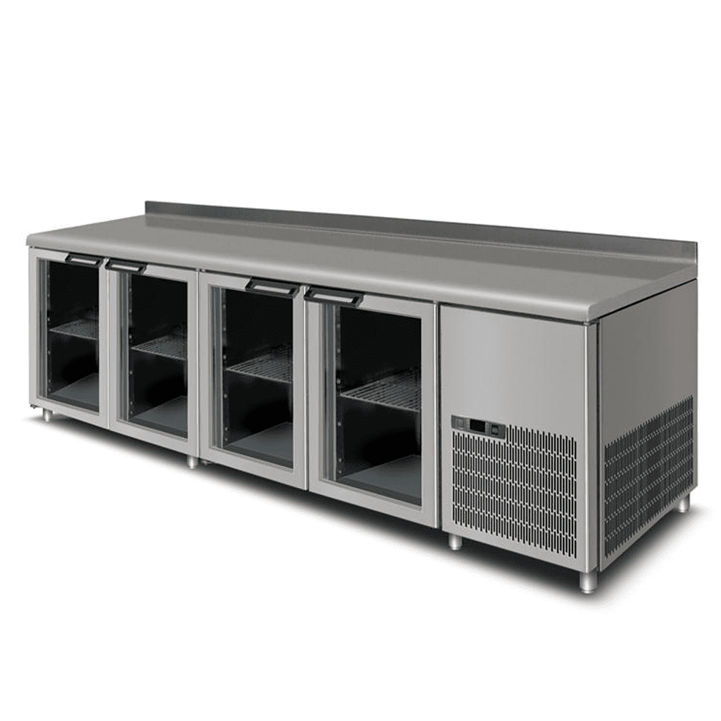 Arrière bar réfrigéré 04 portes vitrées