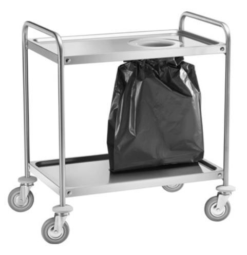 0-45fd4418-497-TCA-1391S-Chariot-en-acier-inox-avec-trous-pour-sac-poubelle-110x60x94h Chariot en acier inox avec trous pour sac-poubelle